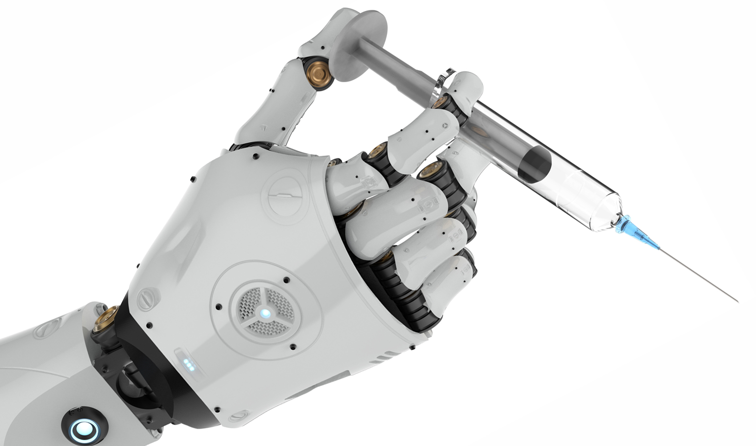 robotic hand holding syringe“ copyright: phonlamaiphot/stock.adobe.com