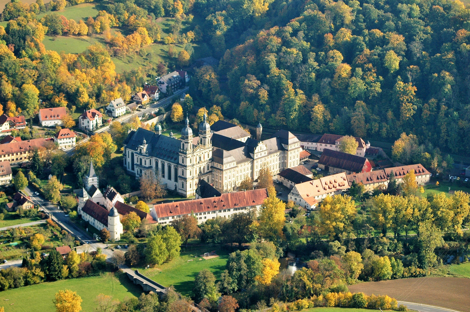 Aerial view of Schöntal Monastery